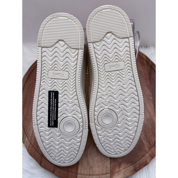 TOMS Men Trvl Lite Court Beige Leather Shaggy Suede Sneakers Size 7.5 - Picture 13 of 13